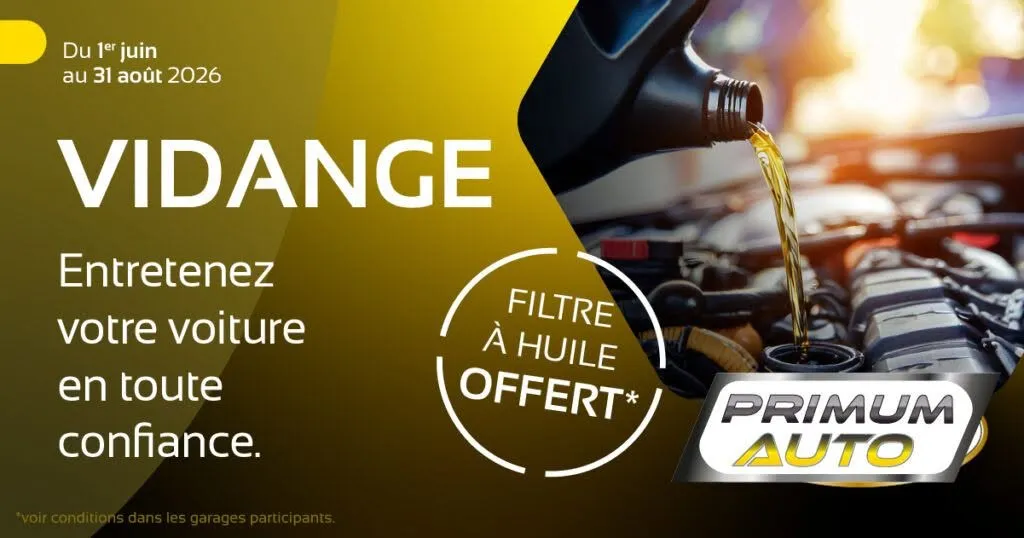 Promo vidange au garage hartis Tinchebray Bocage